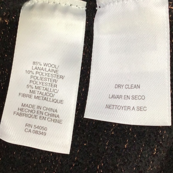 Anne Klein Black Metallic Copper Gold Vintage Knit Blazer Medium - Picture 5 of 10